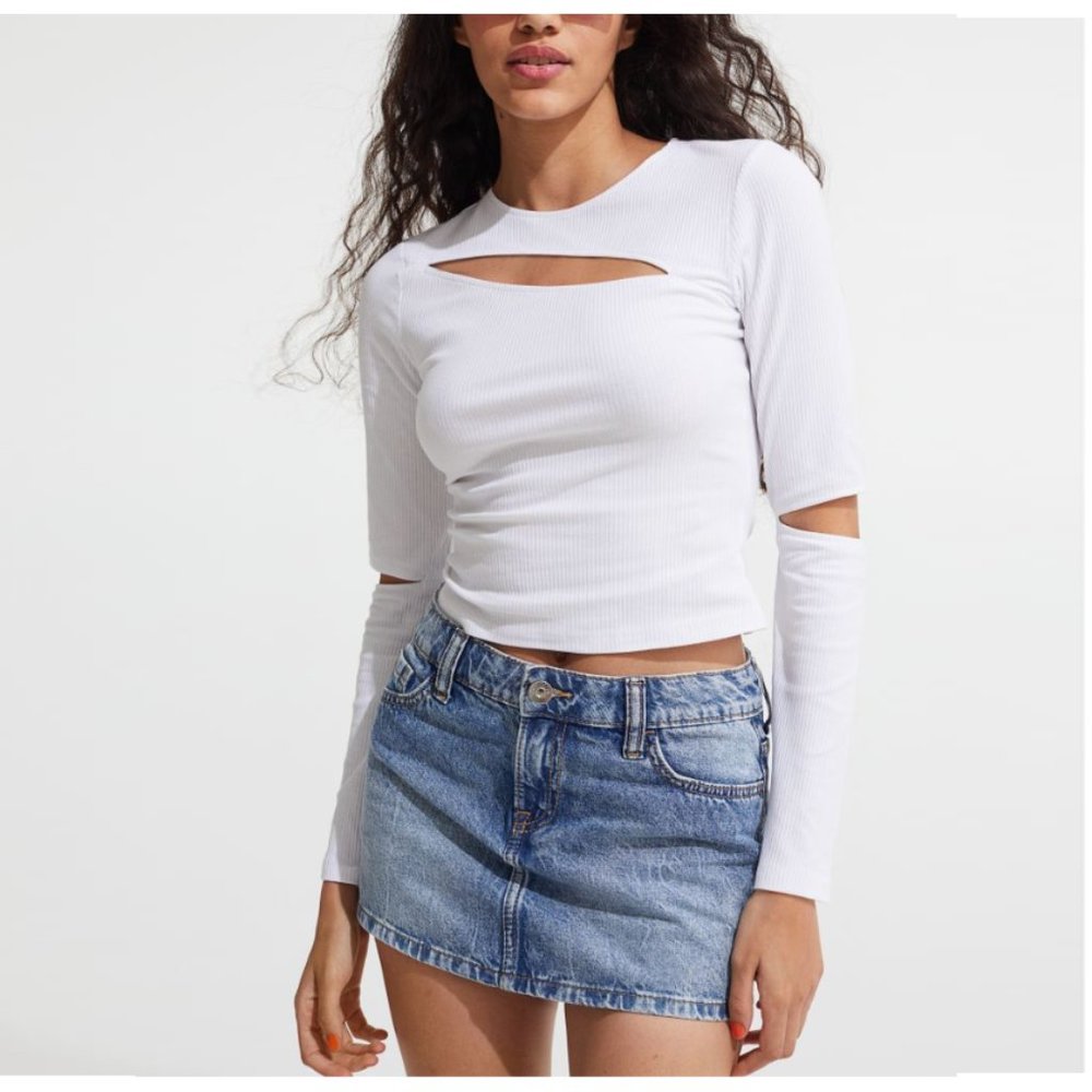 H&M Ribbed Cut-out Top NWT